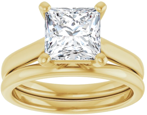 Sužadėtuvių Žiedas „Solitaire“ 585 Geltonojo Aukso Square 7mm (8)