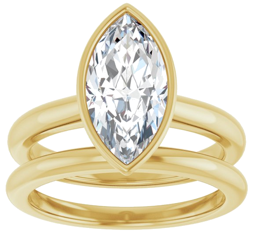 Sužadėtuvių Žiedas „Bezel-Set Solitaire“ 14k yellow gold Marquise 13mm x 6.5mm (8)