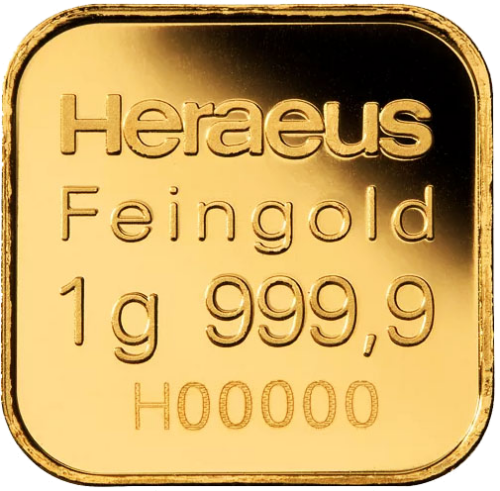 10 x 1 g (MultiCard) Инвестиционни златни кюлчета, Heraeus (5)