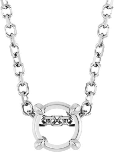 14K White 4 mm Round 16-18  Necklace Mounting (1)