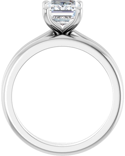Sužadėtuvių Žiedas 14k white gold Emerald 8mm x 6mm (7)