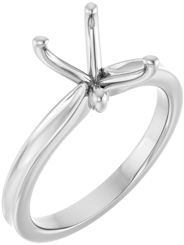 Sužadėtuvių Žiedas 14k white gold Emerald 8mm x 6mm (1)