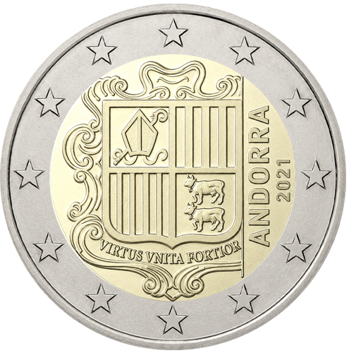 2021 Andoras Nacionālā divu eiro monēta (1)