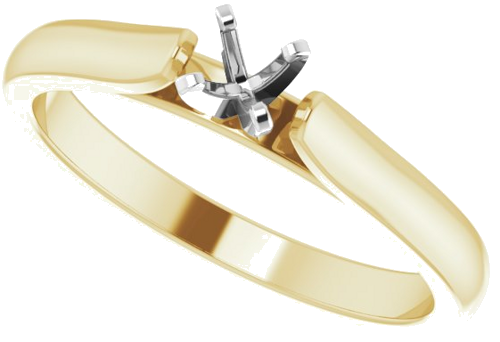 Sužadėtuvių Žiedas „Solitaire“ 14k yellow/white gold Round 3.2mm (4)