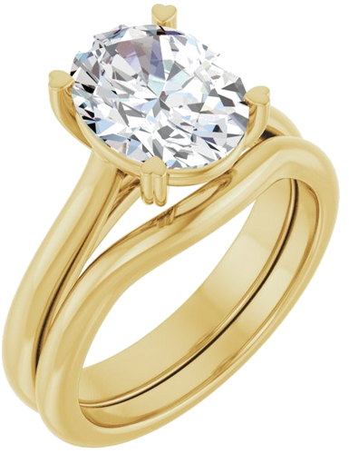 Sužadėtuvių Žiedas „Hearts on Top™“ 14k yellow gold Oval 10mm x 8mm (6)