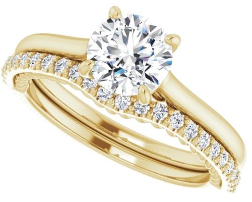 Sužadėtuvių Žiedas „Solitaire Rope“ 14k yellow gold Round 6.5mm (10)
