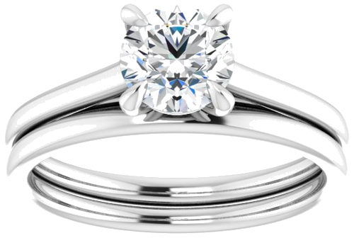 Sužadėtuvių Žiedas „Solitaire“ 585 Baltojo Aukso Round 6mm (8)