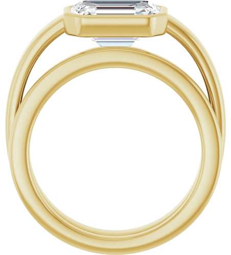 Sužadėtuvių Žiedas „Bezel-Set Solitaire“ 14k yellow gold Emerald 9mm x 7mm (7)