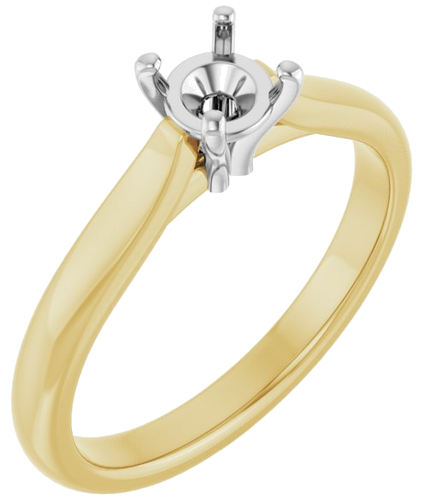 Sužadėtuvių Žiedas 14k yellow/white gold Round 4.8mm (1)