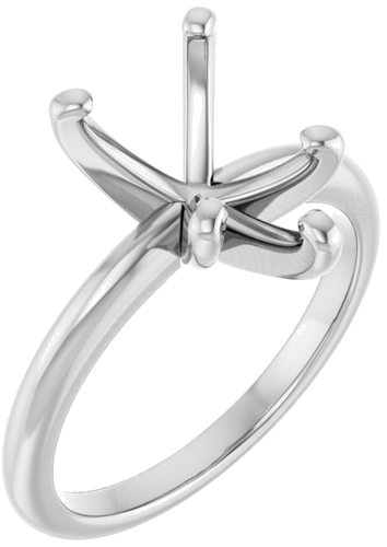 14K White  12x8 mm Pear Solitaire Engagement Ring Mounting (1)