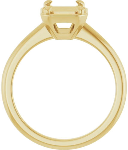 Sužadėtuvių Žiedas „Claw-Prong Solitaire Bezel-Style“ 14k yellow gold Emerald 8mm x 6mm (2)
