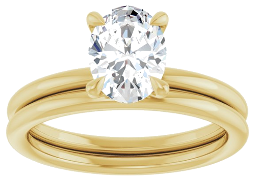 Sužadėtuvių Žiedas „Claw-Prong Solitaire“ 14k yellow gold Oval 8mm x 6mm (8)