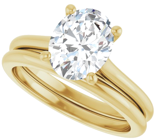 Sužadėtuvių Žiedas „Solitaire“ 585 Geltonojo Aukso Oval 9mm x 7mm (10)