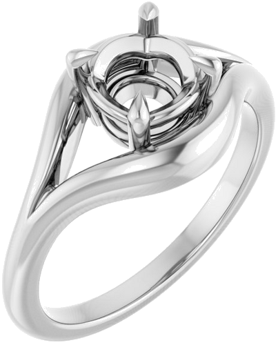 Sužadėtuvių Žiedas „Claw-Prong Solitaire“ 14k white gold Round 6.5mm (1)