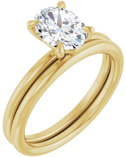 Sužadėtuvių Žiedas „Claw-Prong Solitaire“ 14k yellow gold Oval 8mm x 6mm (6)