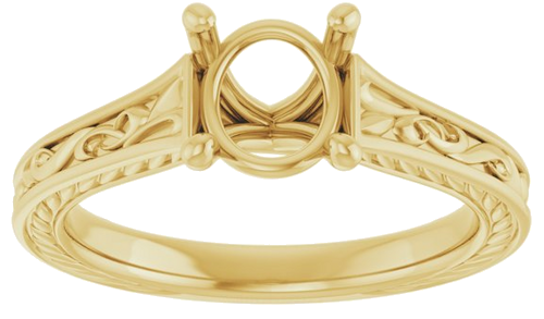 Sužadėtuvių Žiedas „Solitaire Scroll“ 14k yellow gold Round 7mm (3)