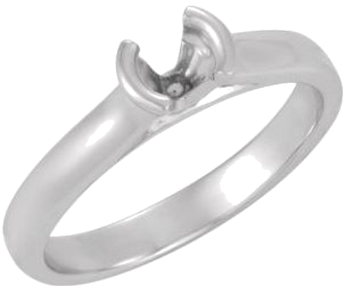 Sužadėtuvių Žiedas „Half Bezel Solitaire“ 585 Baltojo Aukso Round 5.2mm (1)