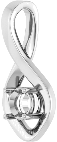 Pakabukas „Infinity-Inspired“ 14k white gold Round 4.8mm (2)