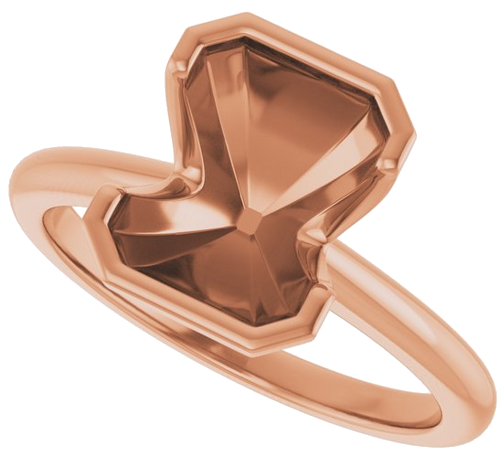Sužadėtuvių Žiedas „Half-Bezel“ 14k rose gold Emerald 9mm x 7mm (5)
