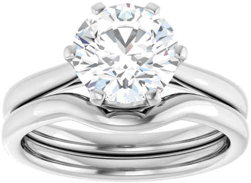 Sužadėtuvių Žiedas „Solitaire“ 585 Baltojo Aukso Round 8mm (8)