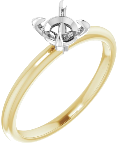 Sužadėtuvių Žiedas „Solitaire“ 14k yellow/white gold Round 5.5mm (1)