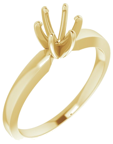 14K Yellow 5.0-5.3 mm Round 6-Prong Solitaire Engagement Ring Mounting (1)