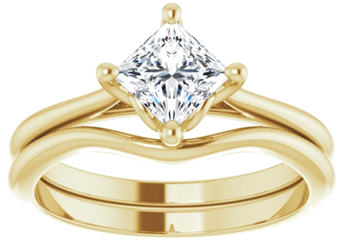Sužadėtuvių Žiedas „Solitaire“ 14k yellow gold Square 5mm (8)