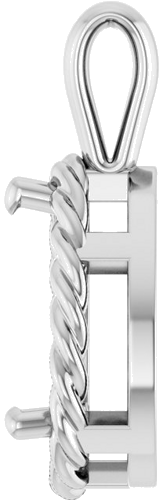 Pakabukas „Rope“ 585 Baltojo Aukso Pear Shape 10mm x 7mm (3)