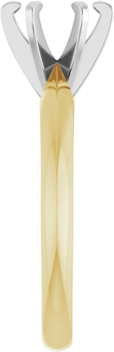 14K Yellow White 6.4 mm Round Solitaire Engagement Ring Mounting (4)