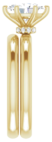 Sužadėtuvių Žiedas „Accented“ 14k yellow gold Oval 8mm x 6mm (10)
