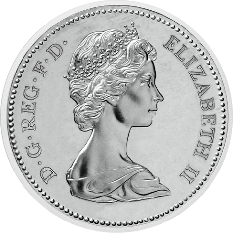 25 pensai Sidabrinės vestuvės Didžioji Britanija vario-nikelio moneta (1)