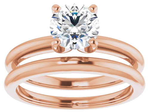14K Rose  6.5 mm Round Solitaire Engagement Ring Mounting (8)