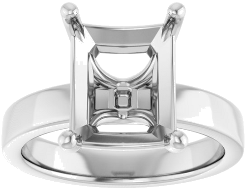Sužadėtuvių Žiedas „Solitaire“ 950 Platinos Emerald 11mm x 9mm (3)