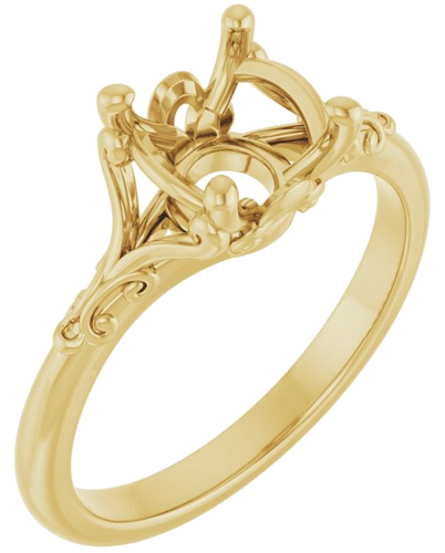 Sužadėtuvių Žiedas „Solitaire“ 14k yellow gold Round 7.4mm (1)