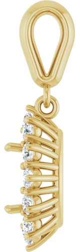 Pakabukas „Halo-Style“ 14k yellow gold Oval 8mm x 6mm (3)