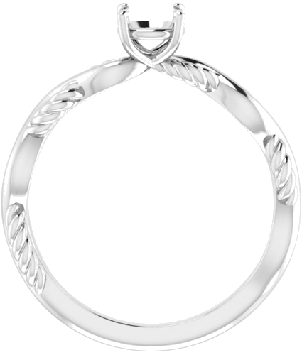 14K White  5.2 mm Round Solitaire Engagement Ring Mounting (2)