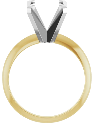 14K Yellow White 11 x 9 mm Oval Solitaire Engagement Ring Mounting (2)
