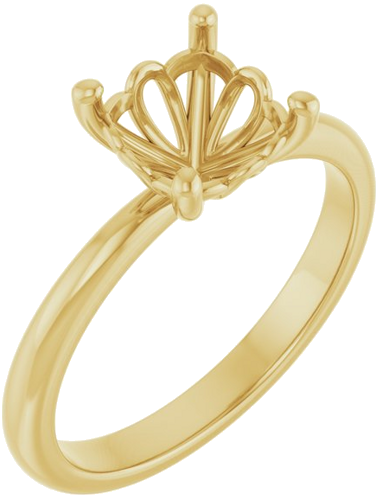 Sužadėtuvių Žiedas 14k yellow gold Cushion 7mm (1)