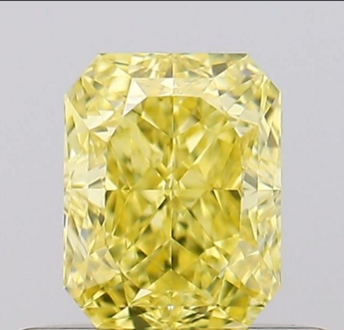 0.5 carat Fancy Intense Yellow-VVS2 Natūralus Radiant Deimantas (1)
