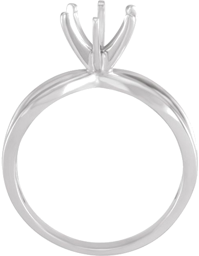 14K White 6.5 mm Round Engagement Ring Mounting (2)