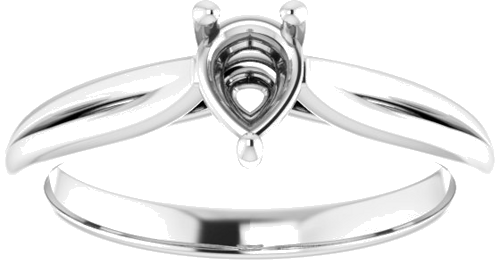 Sužadėtuvių Žiedas „Solitaire“ 14k white gold Pear 6mm x 4mm (3)