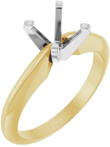 Sužadėtuvių Žiedas „Solitaire“ 14k yellow/white gold Round 6.5mm (1)