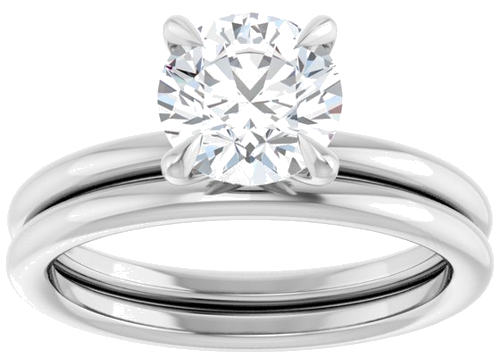 Sužadėtuvių Žiedas „Claw-Prong Solitaire“ 10k white gold Round 7mm (8)