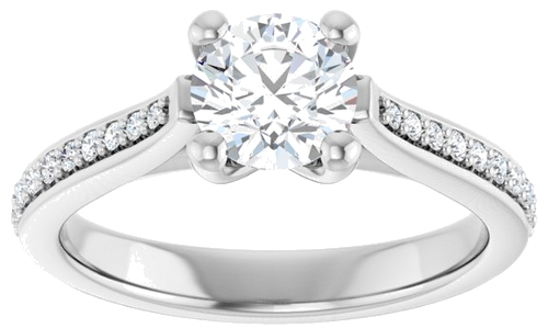 Sužadėtuvių Žiedas 14k white gold Round 6mm (3)