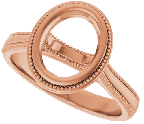 Sužadėtuvių Žiedas „Bezel-Set Solitaire“ 14k rose gold Oval 9mm x 7mm (5)