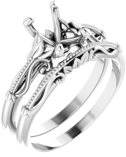 Sužadėtuvių Žiedas „Sculptural-Inspired Solitaire“ 585 Baltojo Aukso Emerald 7mm x 5mm (6)