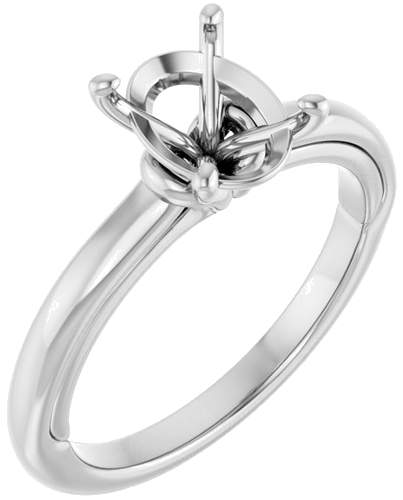 Sužadėtuvių Žiedas „Solitaire“ 14k white gold Oval 9mm x 7mm (1)