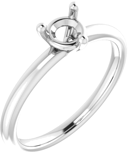 Sužadėtuvių Žiedas „Solitaire“ 14k white gold Round 5.2mm (1)