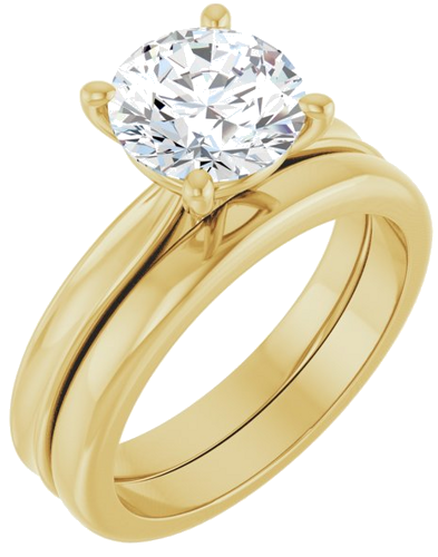 Sužadėtuvių Žiedas 14k yellow gold Round 8mm (6)