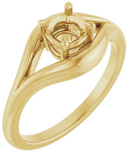 Sužadėtuvių Žiedas „Claw-Prong Solitaire“ 14k yellow gold Round 5.2mm (1)
